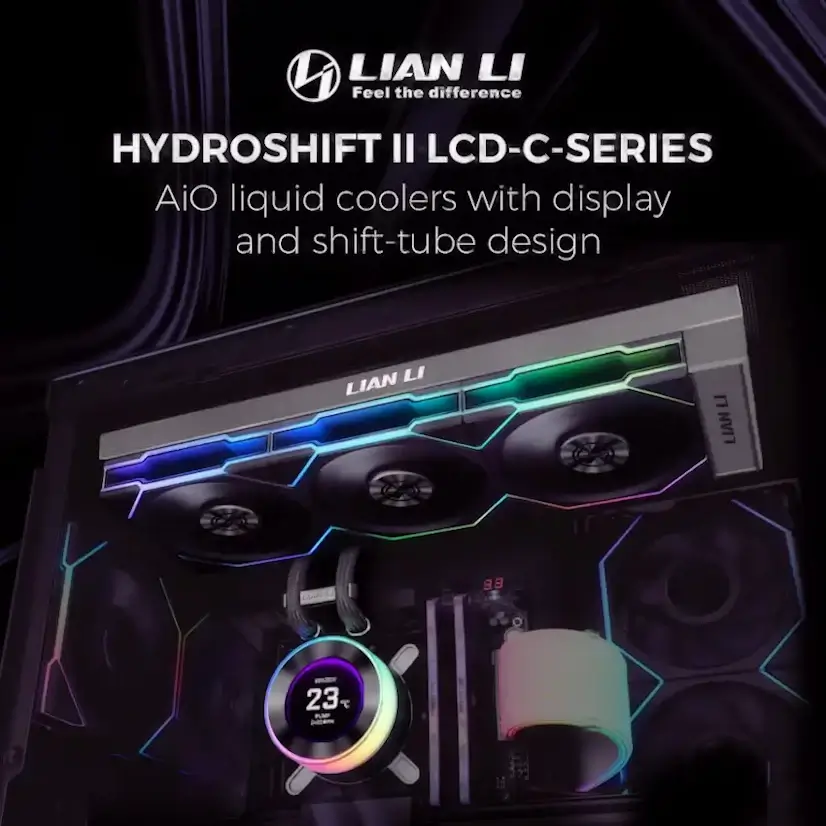 Montaje Refrigeración Líquida LIAN LI Hydroshift II LCD Gaming PC Sieteiglesias